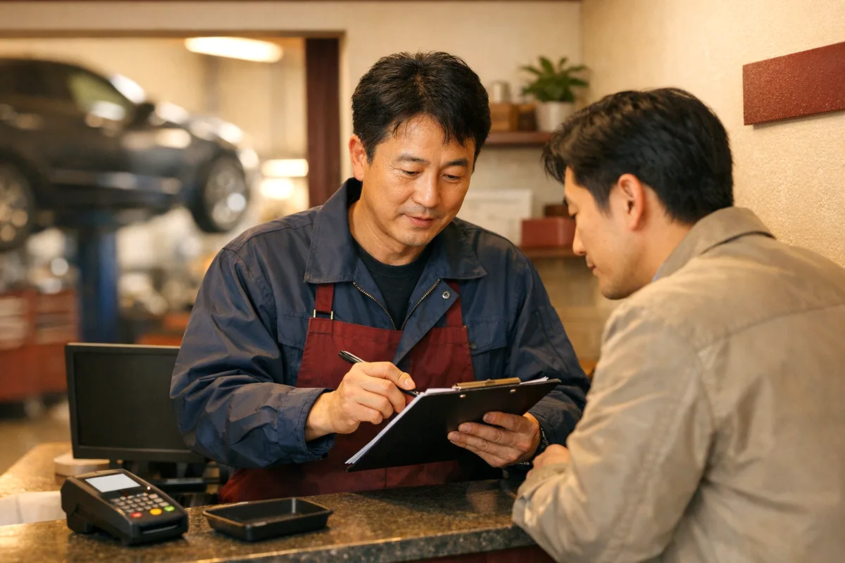 세차장 매장의 포스기 결제 장면