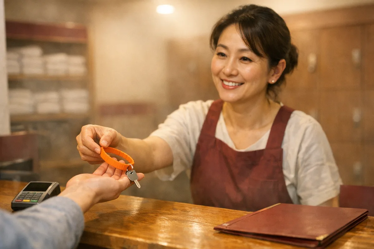 목욕탕·사우나 매장의 포스기 결제 장면
