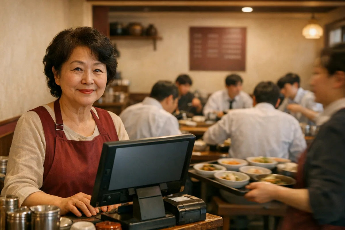 국밥·찌개 매장의 포스기 결제 장면