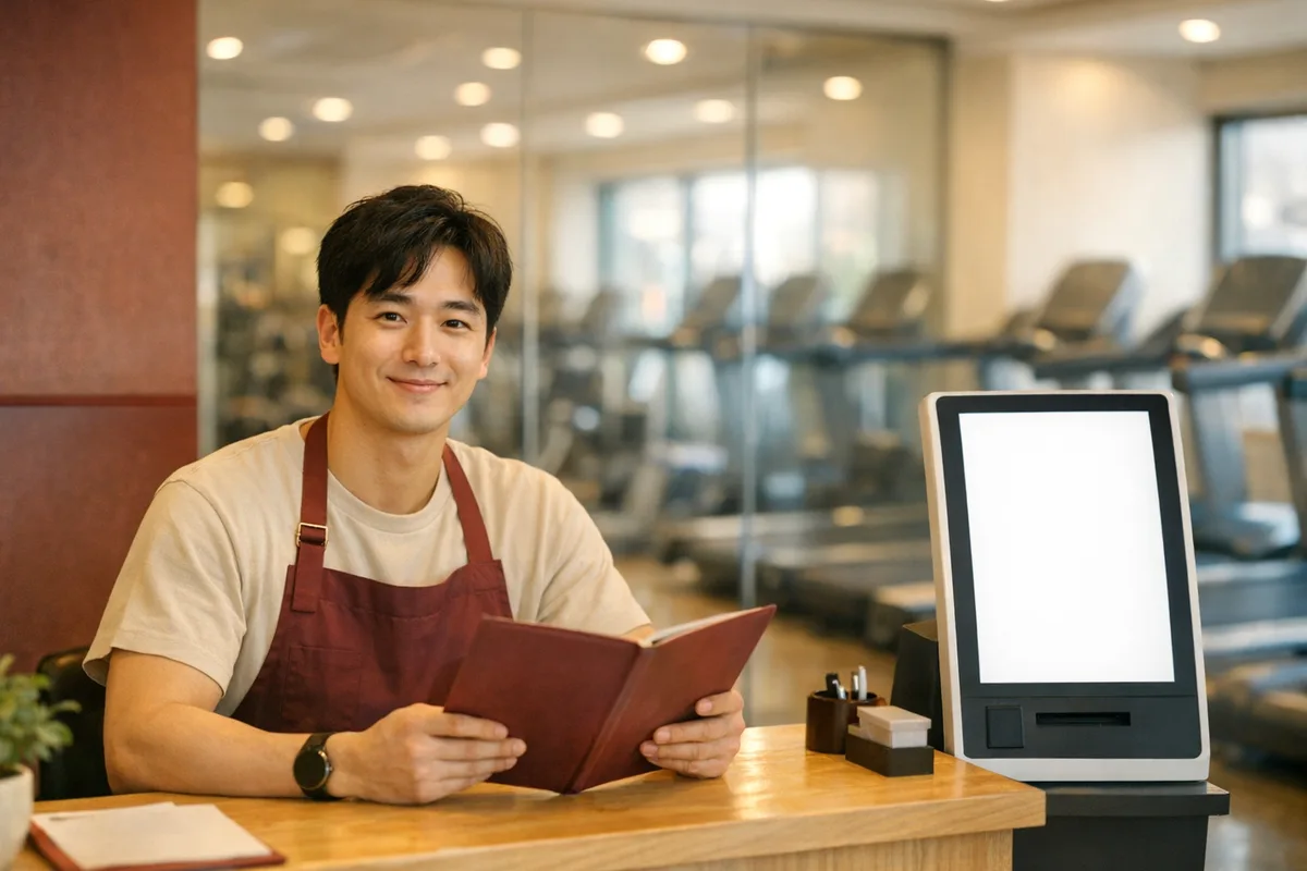 요가·필라테스 매장의 포스기 결제 장면